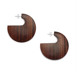 Branch Wood Flat Hoop Earrings